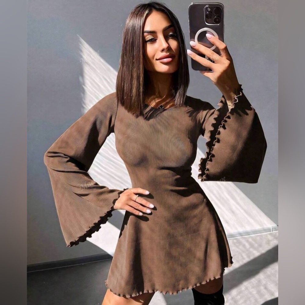 Sexy Hollow-Out Bell Sleeve Mini Dress ‼️ Worn Only Once ‼️